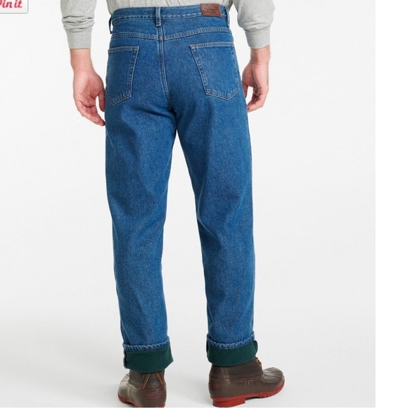 L.L Bean Men's Double Jeans, Classic Fit, Fleece-Lined - Picture 2 of 10